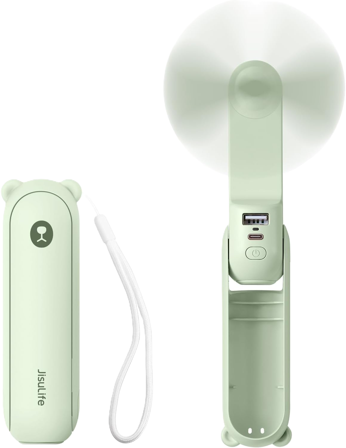 green fold up fan